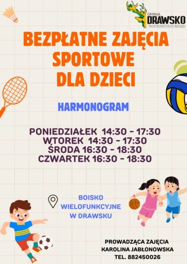 Bezpłatne zajęcia sportowe - DRAWSKO