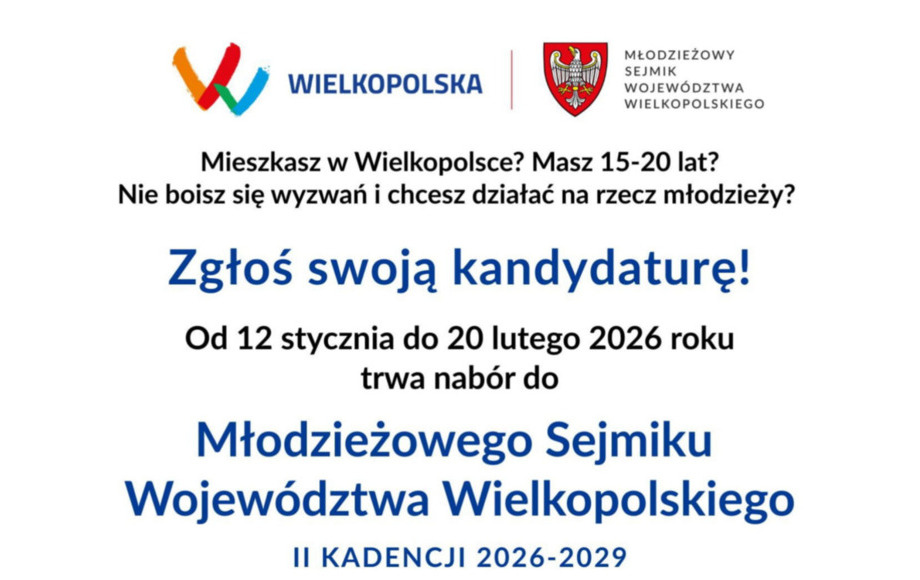 Umww UMWW ogłasza nabór do Młodzieżowego Sejmiku Województwa Wielkopolskiego ...