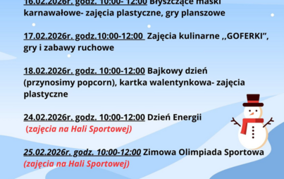 Ferie zimowe - Świetlica wiejska w Drawsku