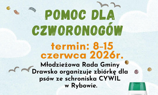 Zdjęcie do Młodzieżowa Rada Gminy Drawsko organizuje zbi&oacute;rkę dar&oacute;w dla Schroniska w Rybowie