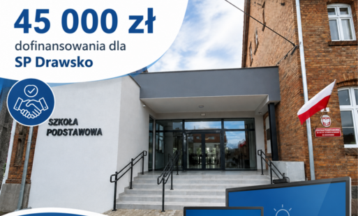 Zdjęcie do 45 tys. zł dofinansowania dla SP Drawsko